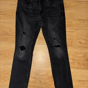 Old Navy Men's Black Ripped Skinny Jeans